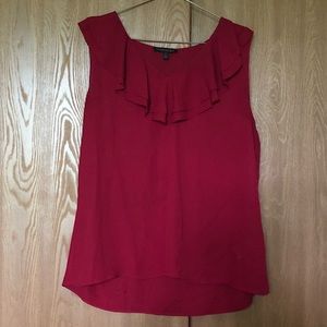 Banana Republic Maroon Ruffled Top